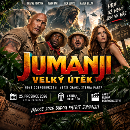 JUMANJI SE VRACÍ! Nové dobrodružství dorazí do kin o Vánocích